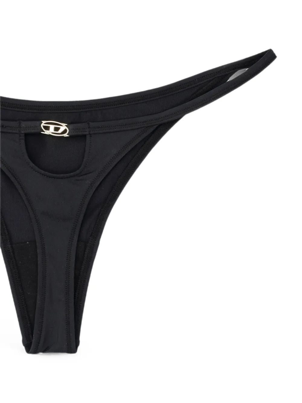 Diesel Adrienne-Utlt string met logoplakkaat Zwart