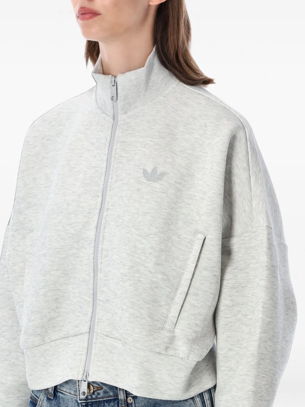 adidas Spacer trui met geborduurd logo en gestreepte mouwen Grijs