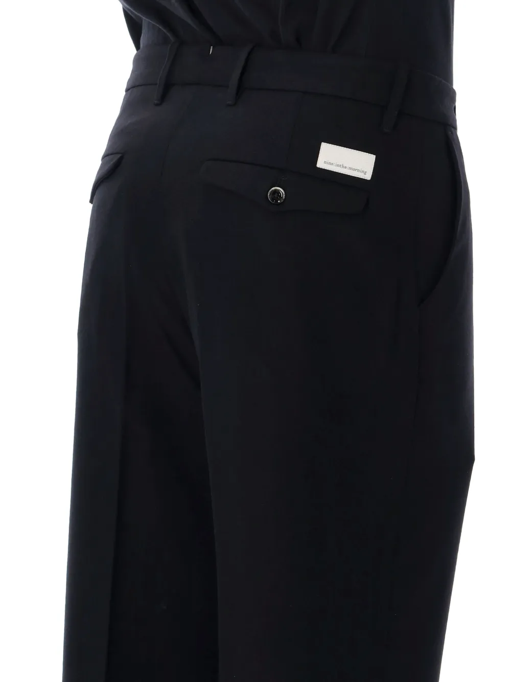 Nine In The Morning logo-patch straight-leg trousers Zwart