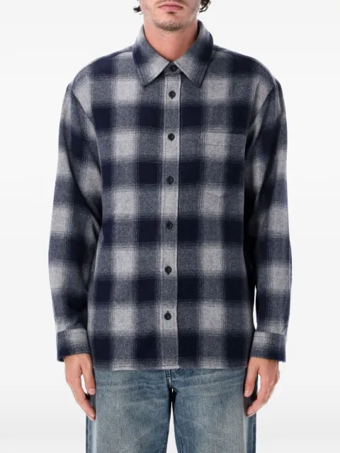 A.P.C. light grey checked overshirt