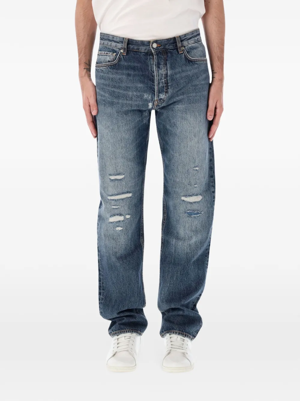Emporio Armani distressed faded jeans - Blu