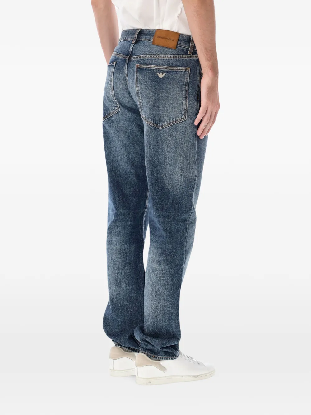 Emporio Armani distressed faded jeans Blauw