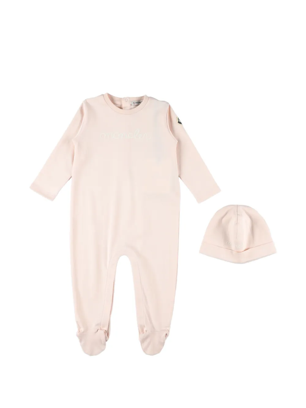 Moncler Enfant Pyjama en muts met geborduurd logo Roze