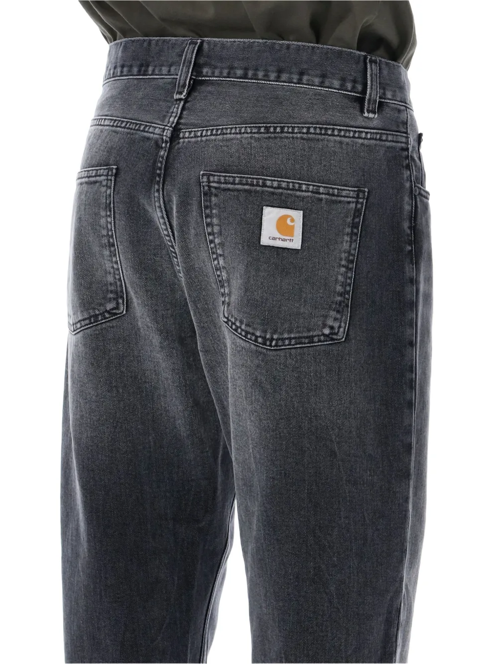 Carhartt WIP Newel jeans met logo-patch en verwassen effect Grijs