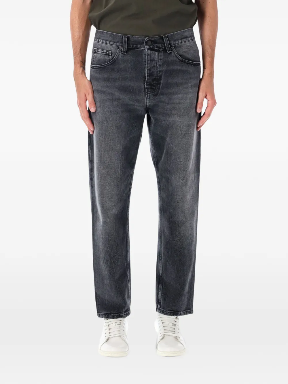 Carhartt WIP Newel washed-effect logo-patch jeans - Grigio