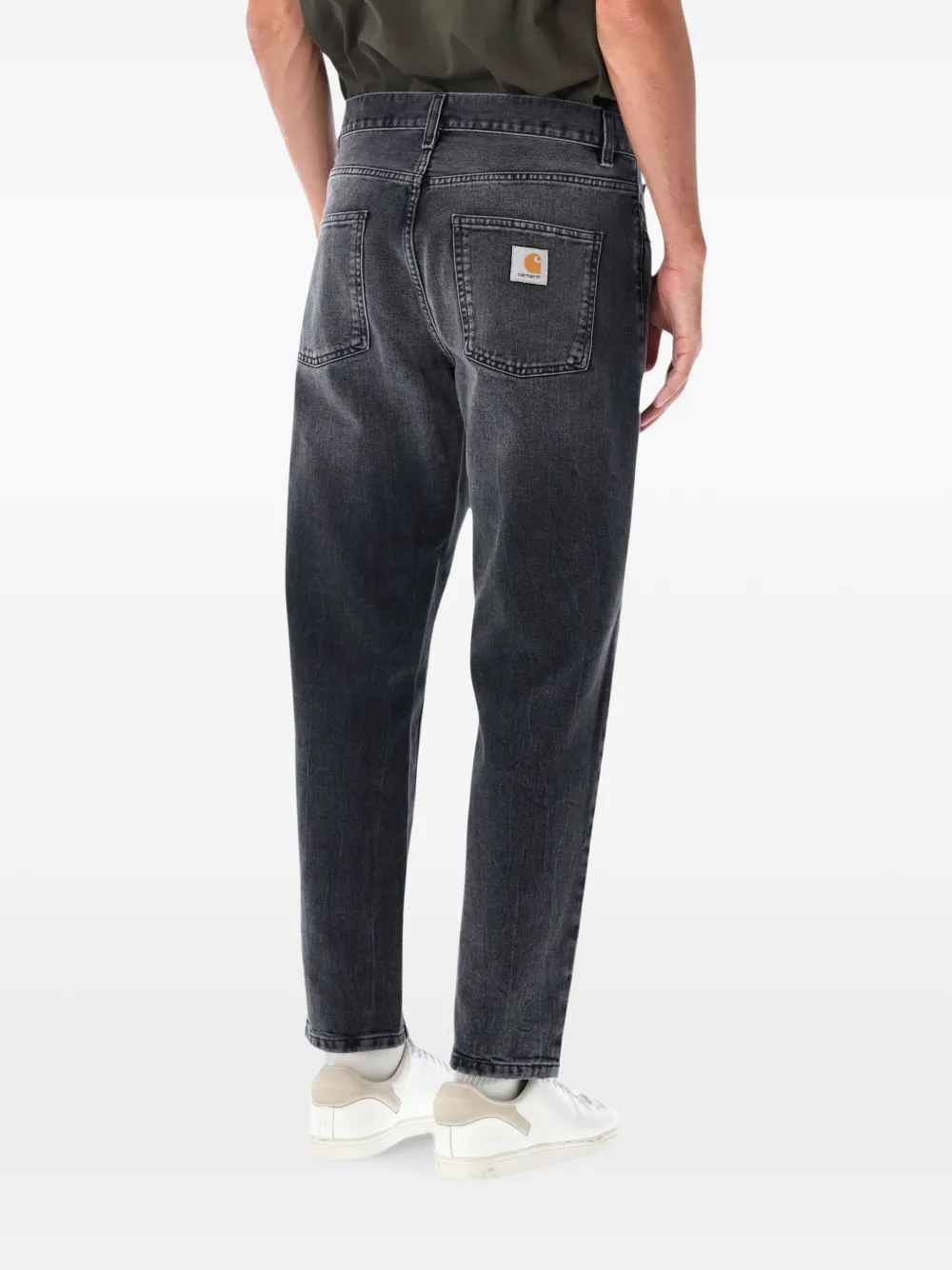 Carhartt WIP Newel jeans met logo-patch en verwassen effect Grijs