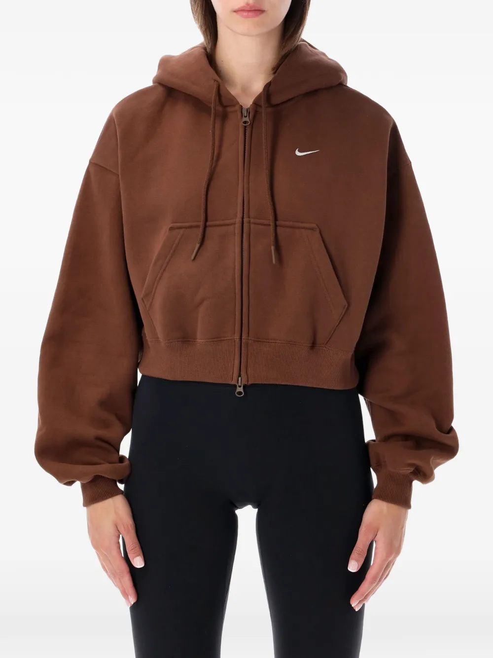 Nike logo-embroidered zip-up hoodie Bruin