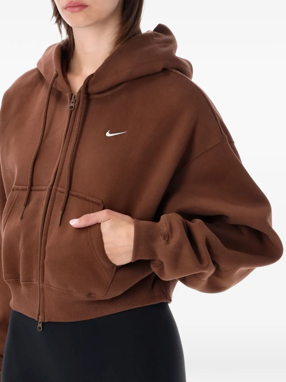Nike logo-embroidered zip-up hoodie Bruin