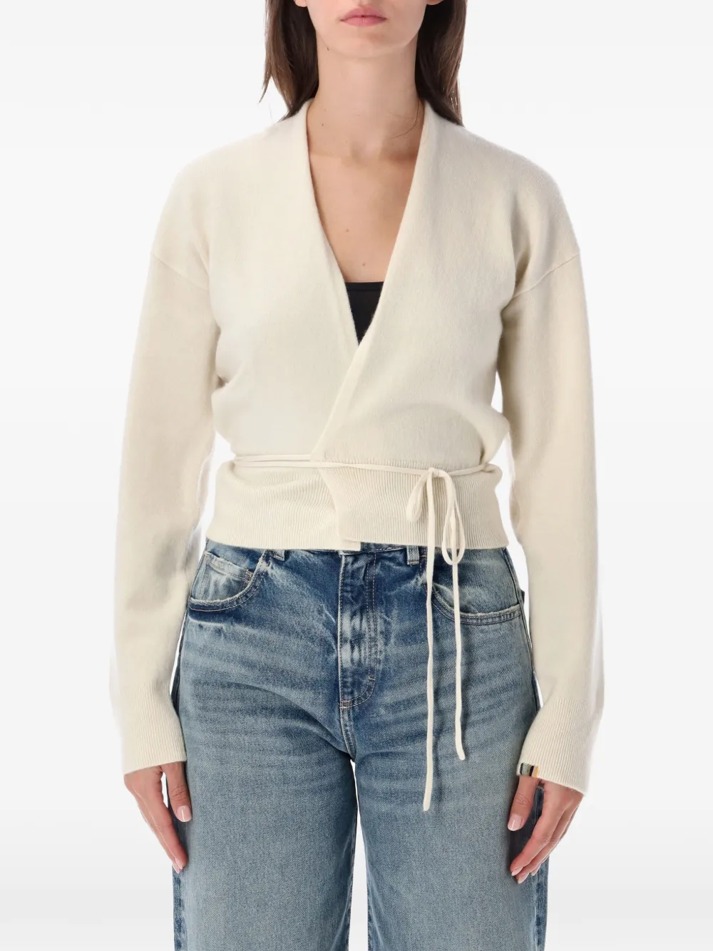 Extreme cashmere Ella wrap-style cardigan Wit