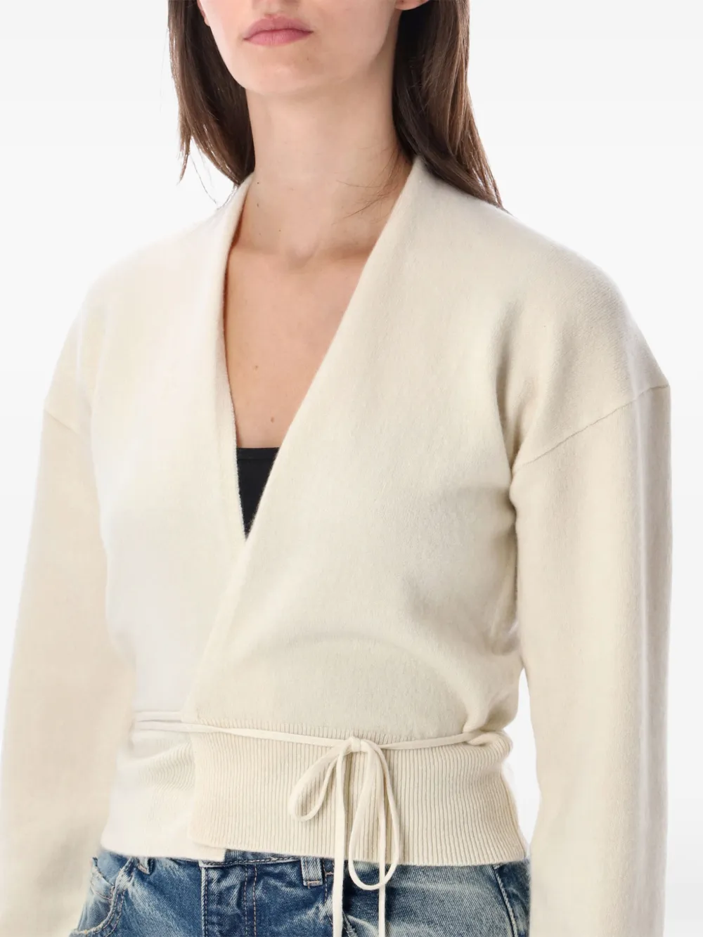 extreme cashmere Ella wrap-style cardigan Wit