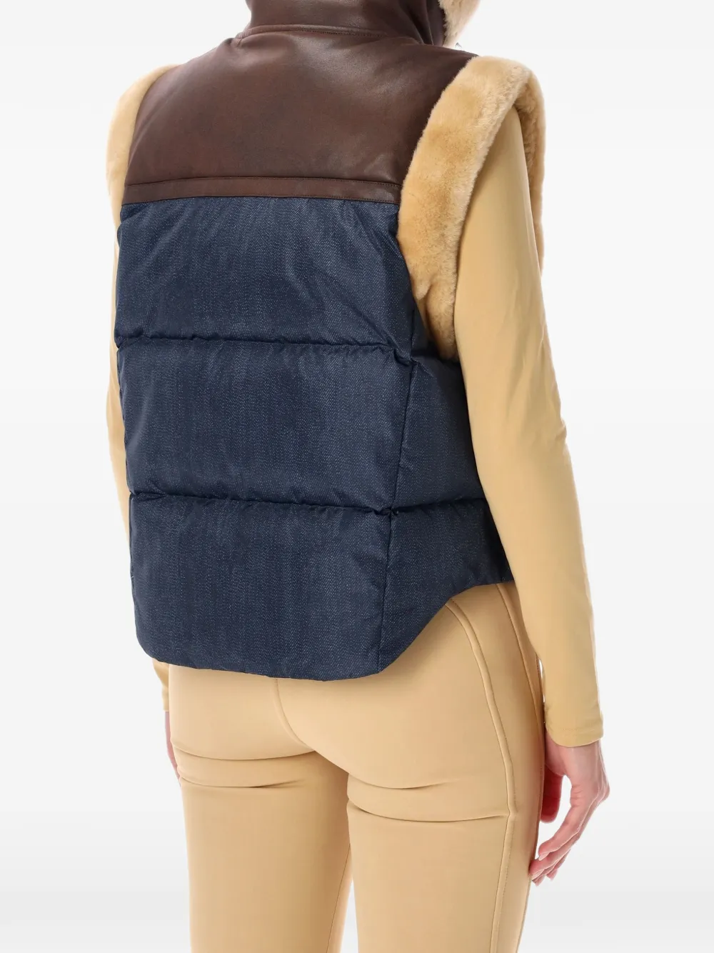 Goldbergh Aya panelled quilted gilet Blauw
