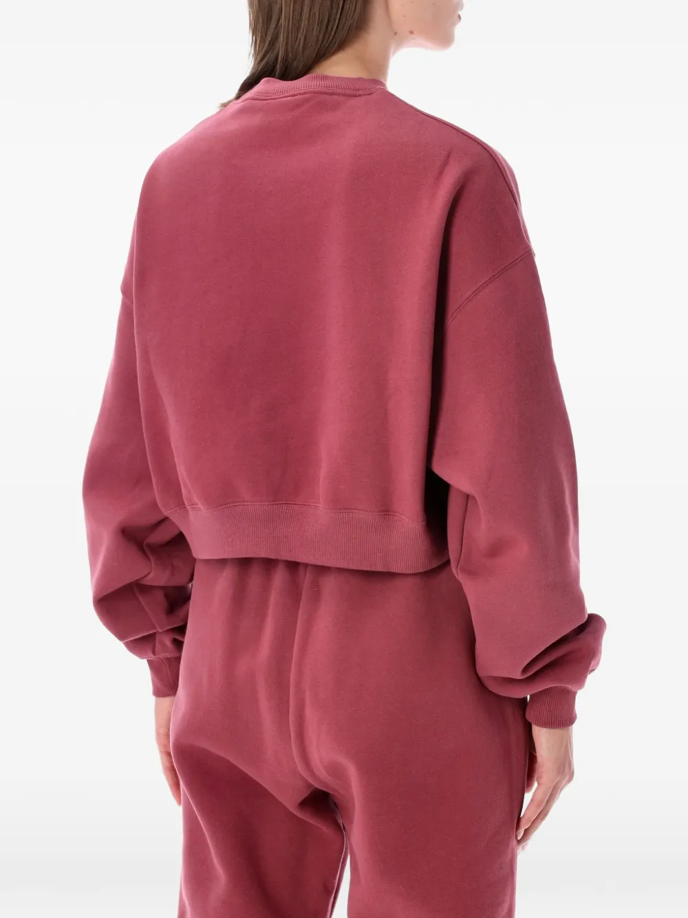 Nike studio fleece medium weight oversized cropped crew Roze