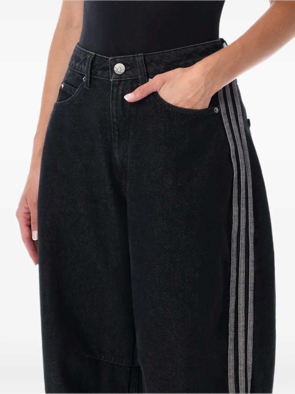 adidas side-stripe jeans Zwart