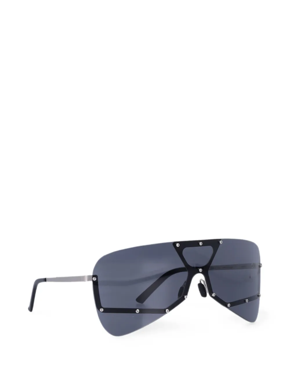 Rick Owens Tower zonnebril met shield montuur Zwart