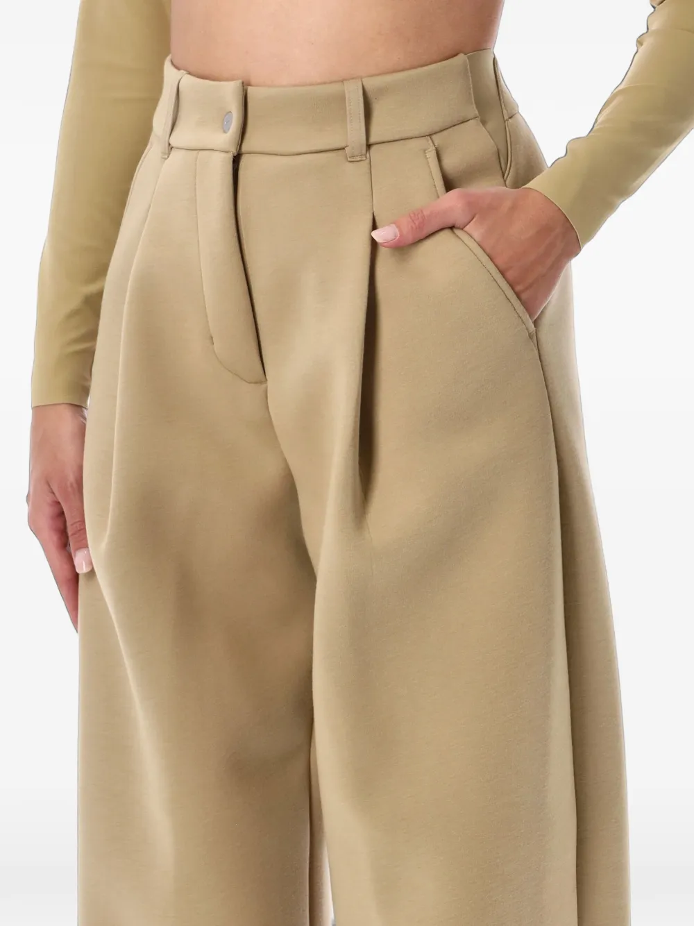 Nike pleated wide-leg trousers Beige