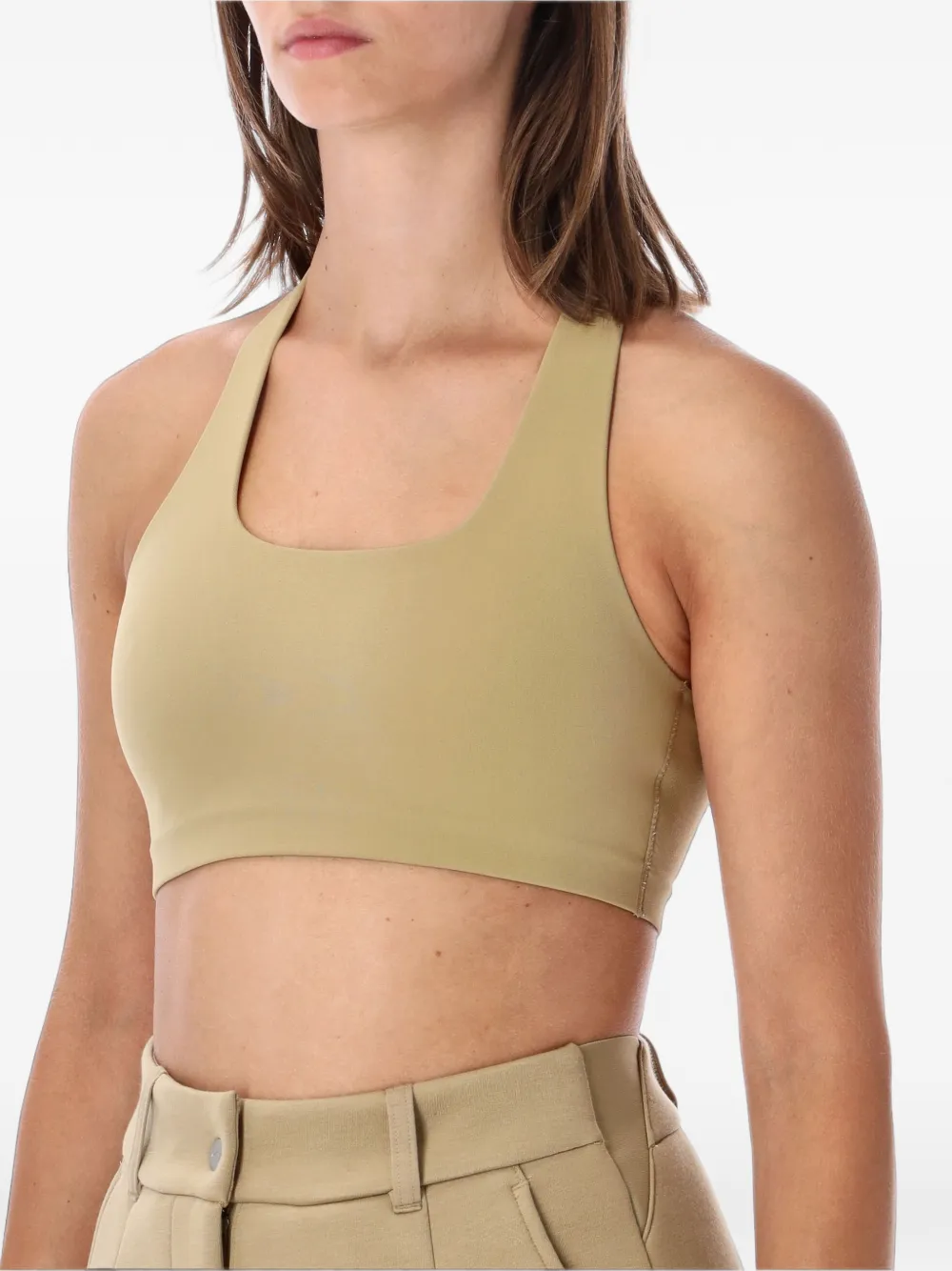 Nike Zenvy asymmetric cutout light-support sports bra Beige