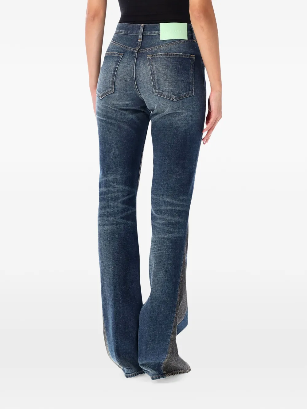 Haikure Fleur flared jeans met vlakken Blauw