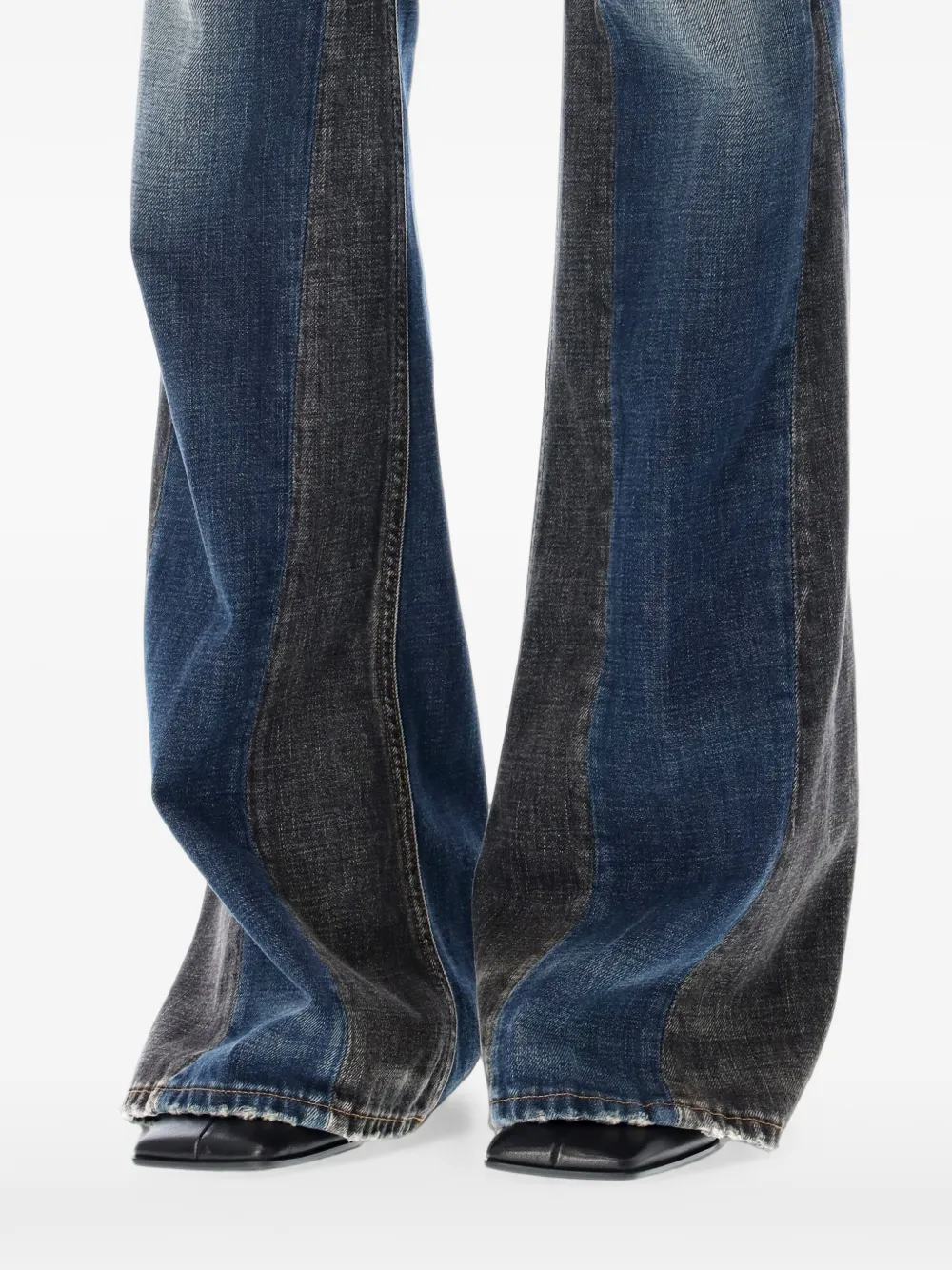 Haikure Fleur flared jeans met vlakken Blauw