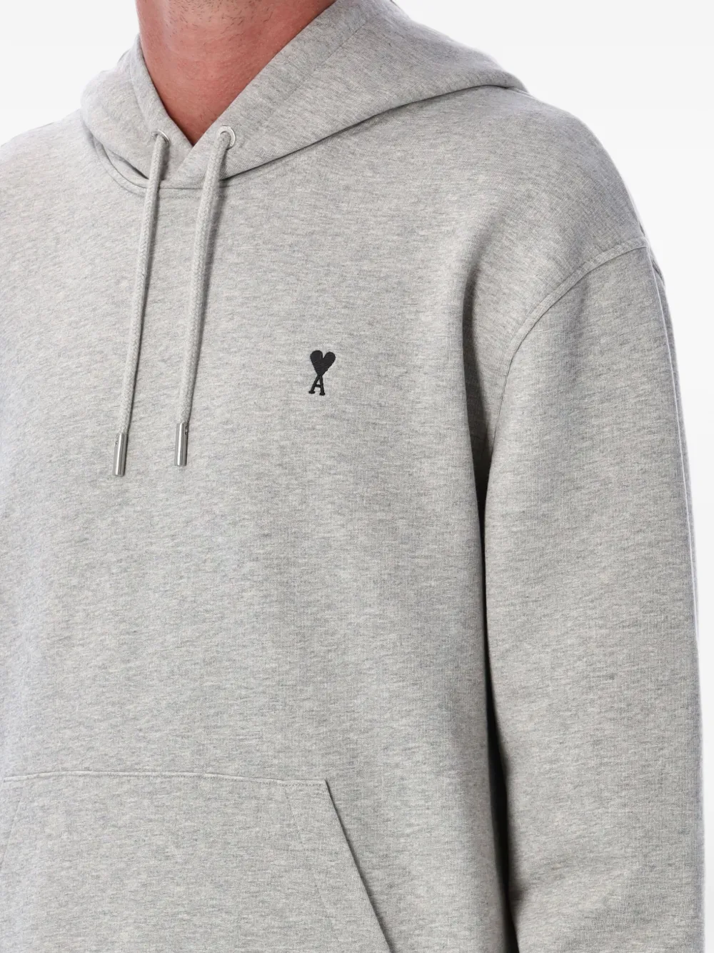 AMI Paris Hoodie met katoenen print en Ami de Coeur Grijs