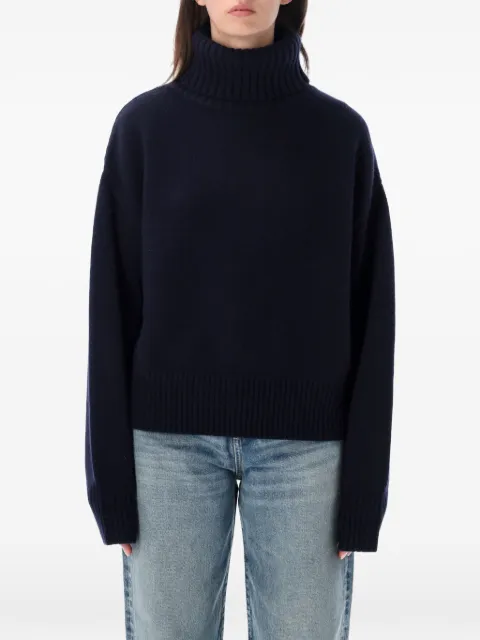 extreme cashmere Crop Xtra ribbed-knit roll-neck sweater