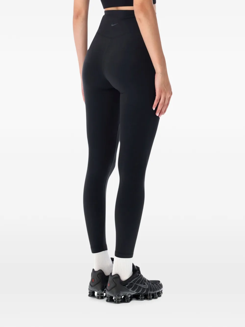 Nike high-waisted logo-print leggings Zwart