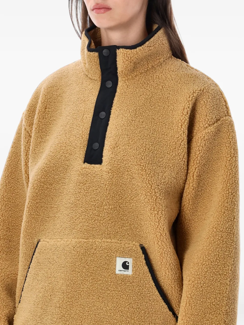 Carhartt WIP fleece logo-patch sweater Beige