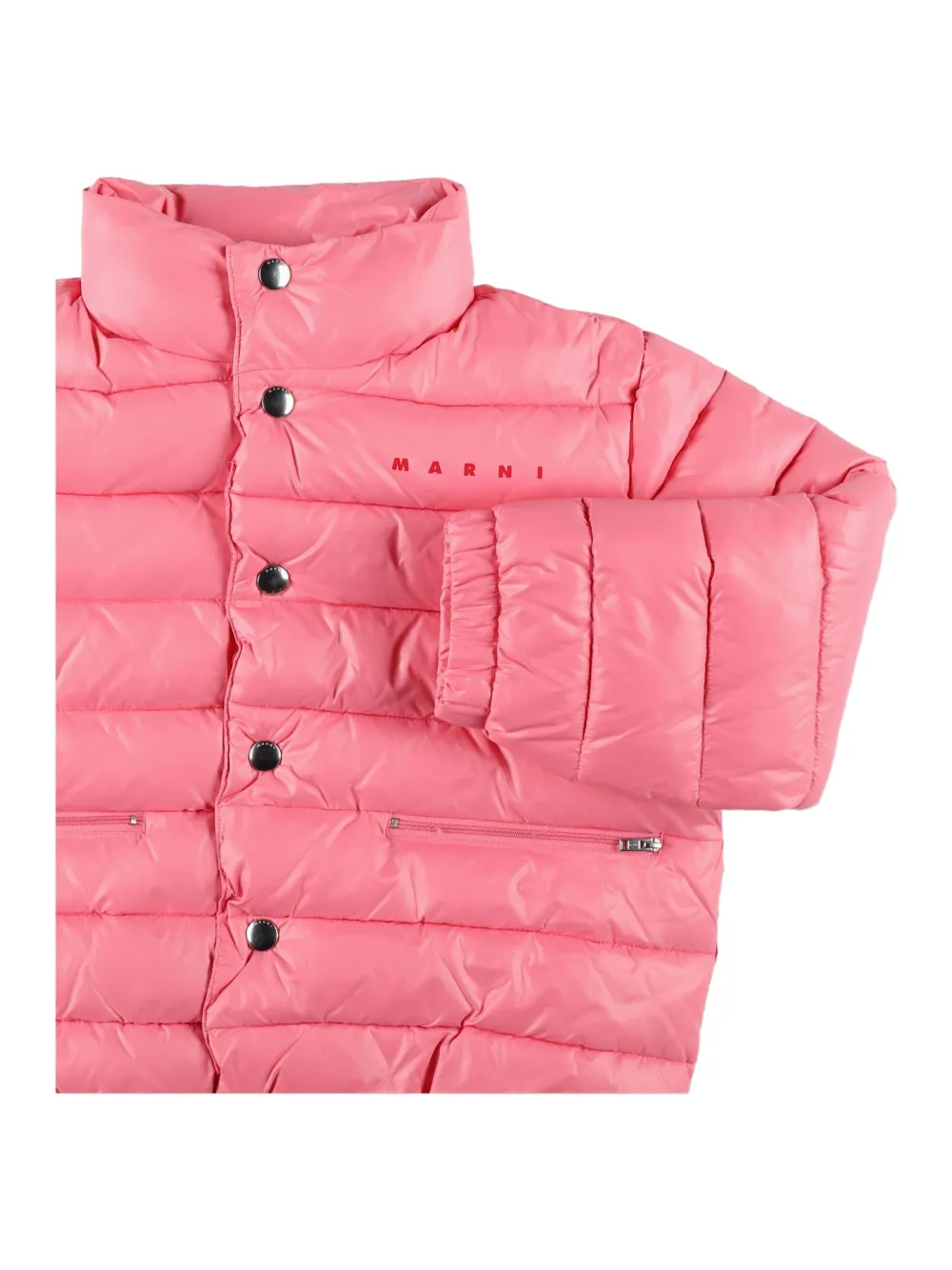 Marni Kids logo-print quilted puffer coat Roze