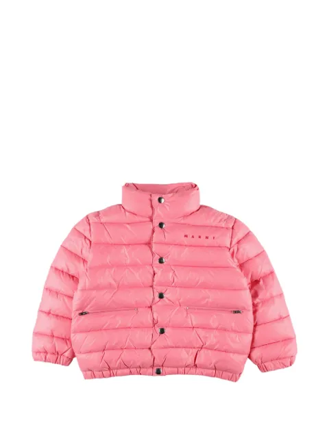 Marni Kids logo-print quilted puffer coat