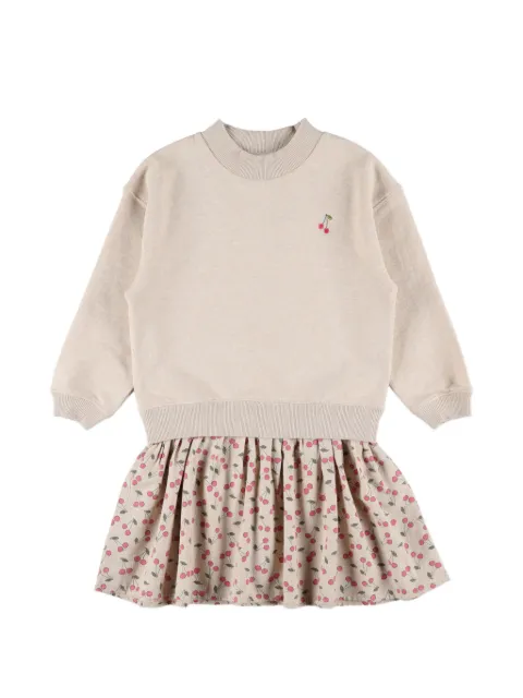 Bonpoint Mareva cherry-embroidered layered-effect dress