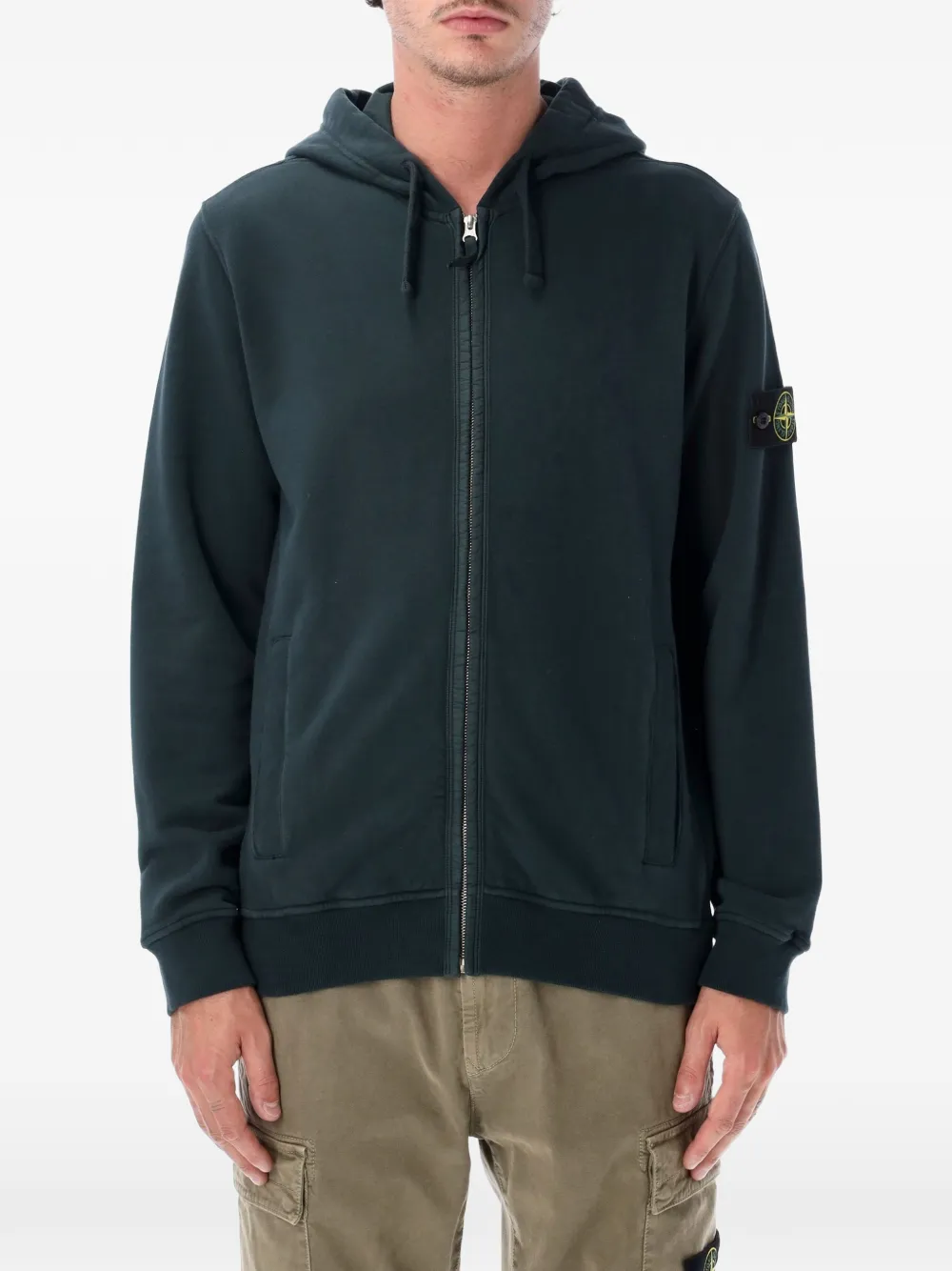 Stone Island 6100067 brushed organic cotton fleece sweatshirt - Grün