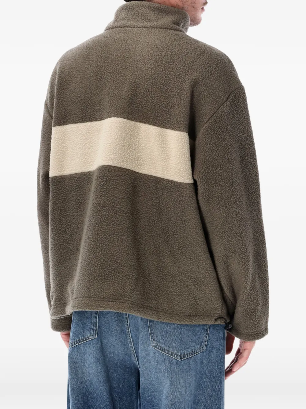 adidas logo-print fleece sweater Groen
