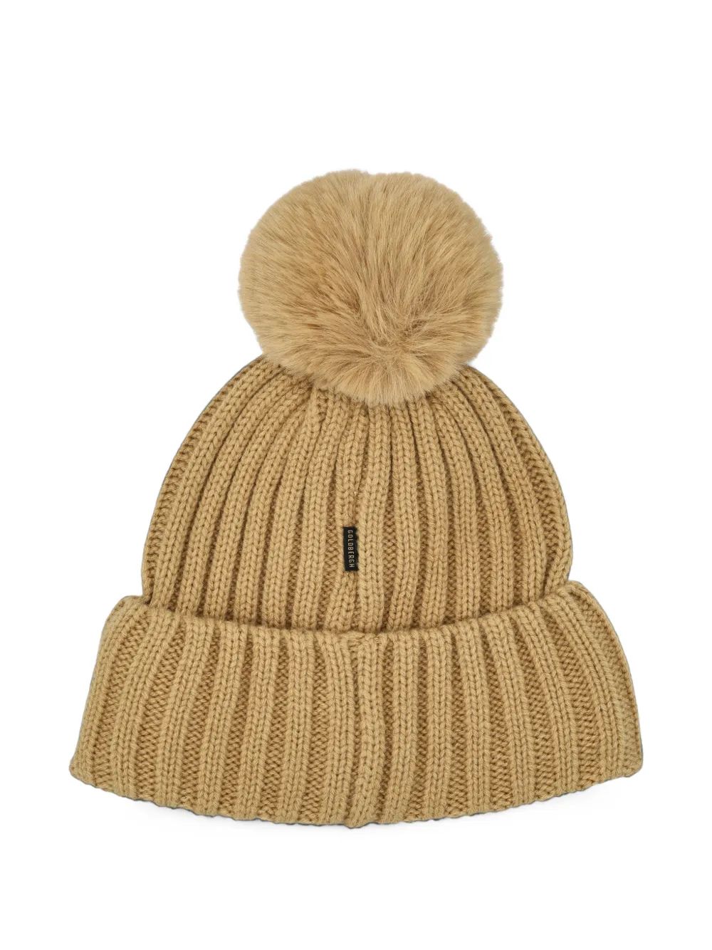 Goldbergh UNA pompom ribbed-knit beanie hat Bruin