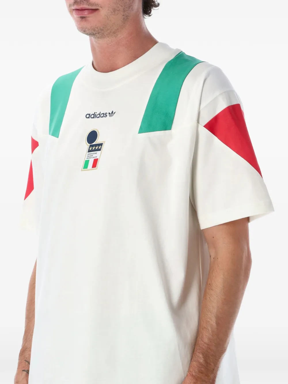 adidas Italy EQT panelled logo-print T-shirt Wit