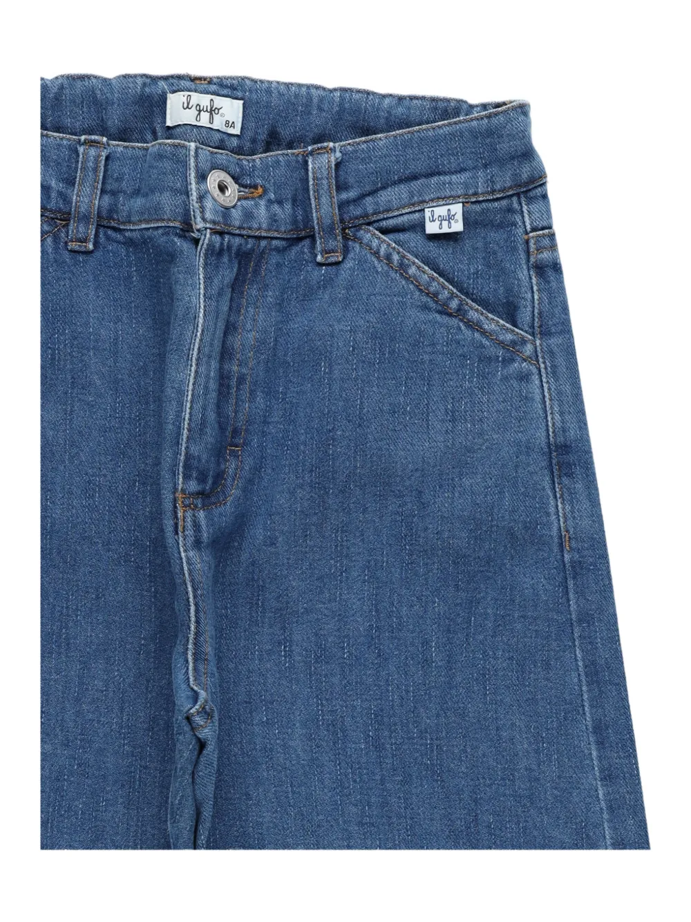 Il Gufo logo-patch jeans Blauw