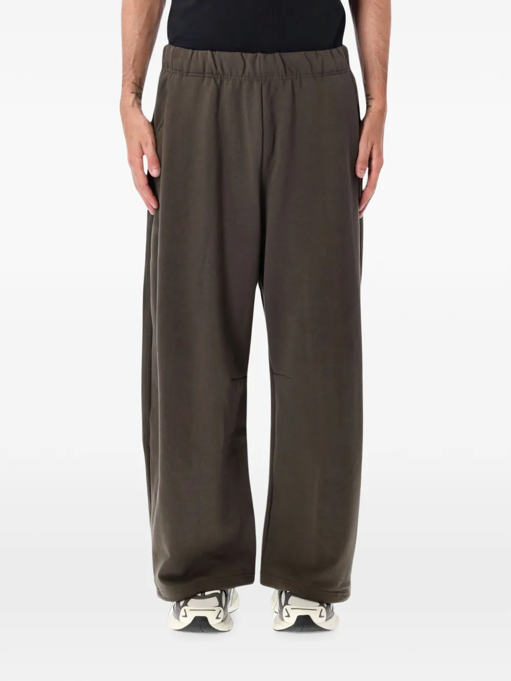Adidas logo-embroidered wide-leg track pants Grijs