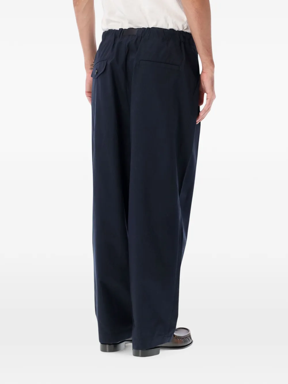 Comme des Garçons Homme Katoenen plooibroek met ceintuur Blauw