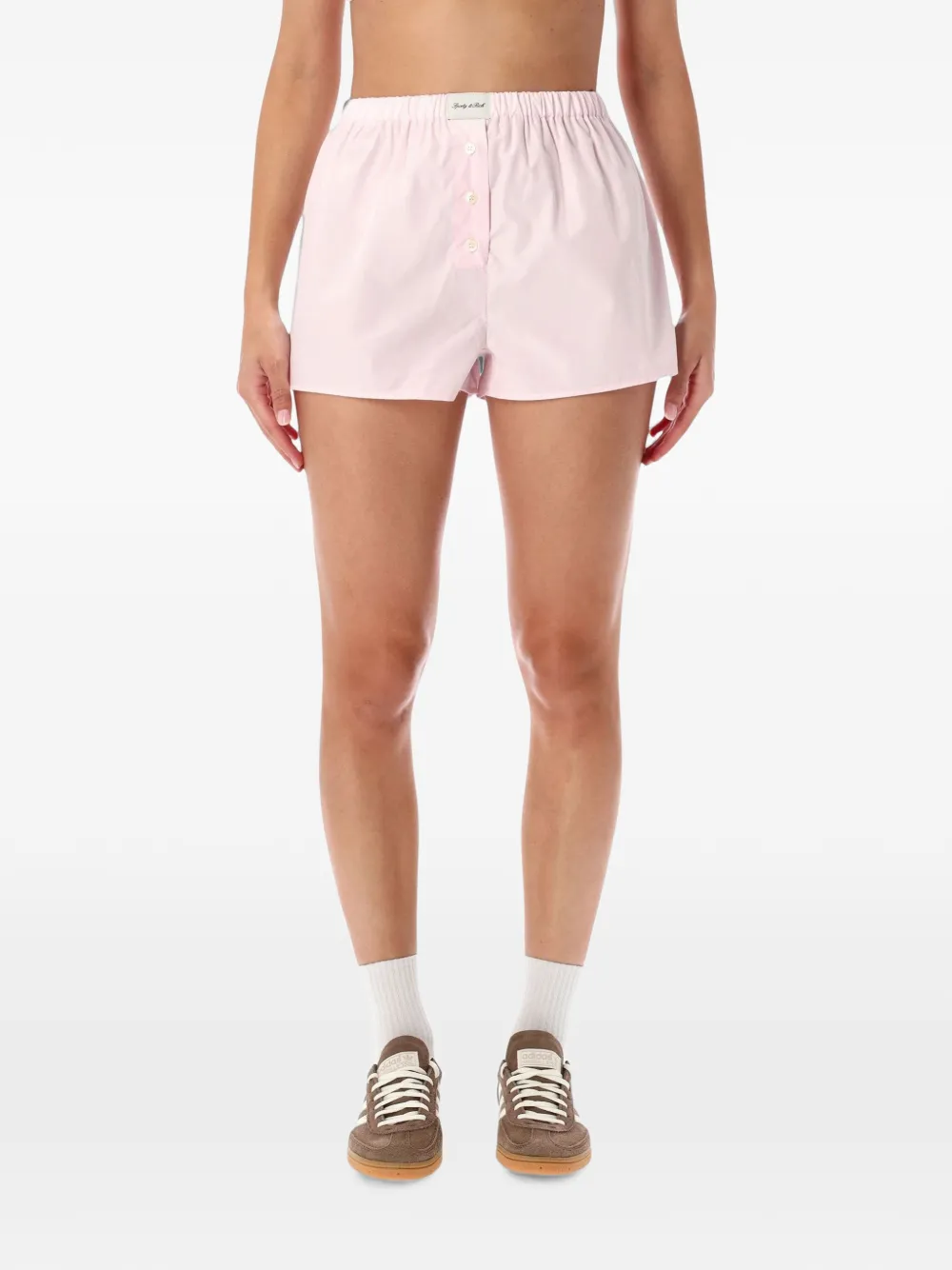 Sporty & Rich logo-patch button-front shorts
