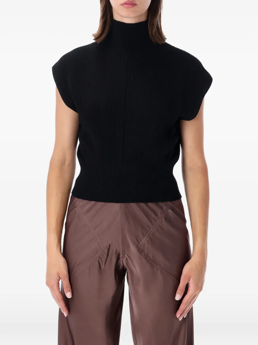 Rick Owens ribbed-knit high-neck sweater - Nero