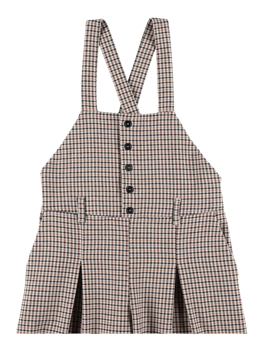 Il Gufo Geruite tuinbroek Beige