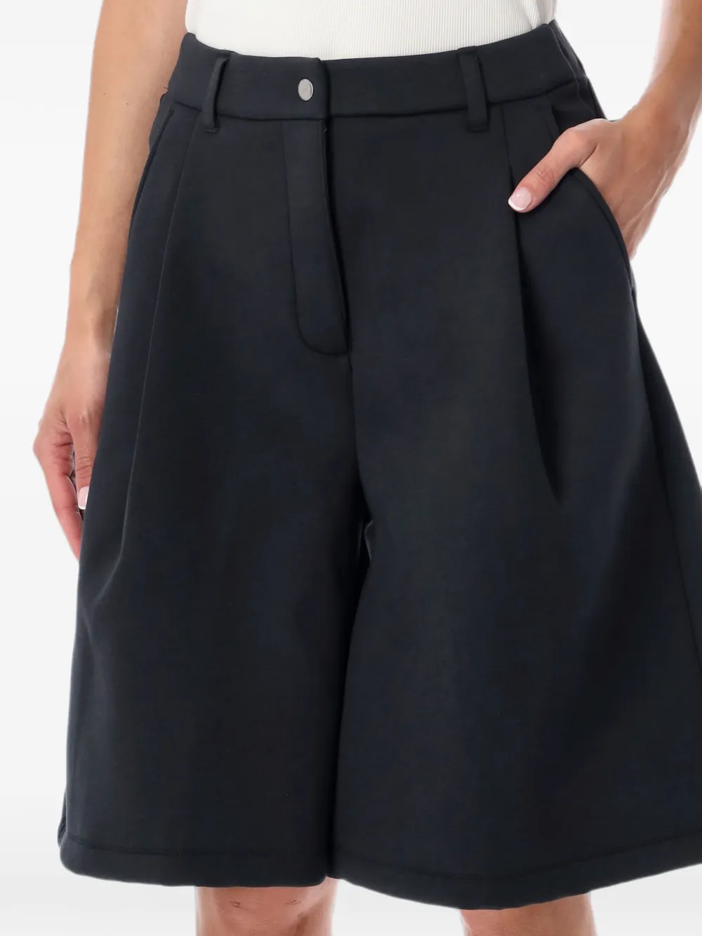 Nike pleated wide-leg shorts Zwart