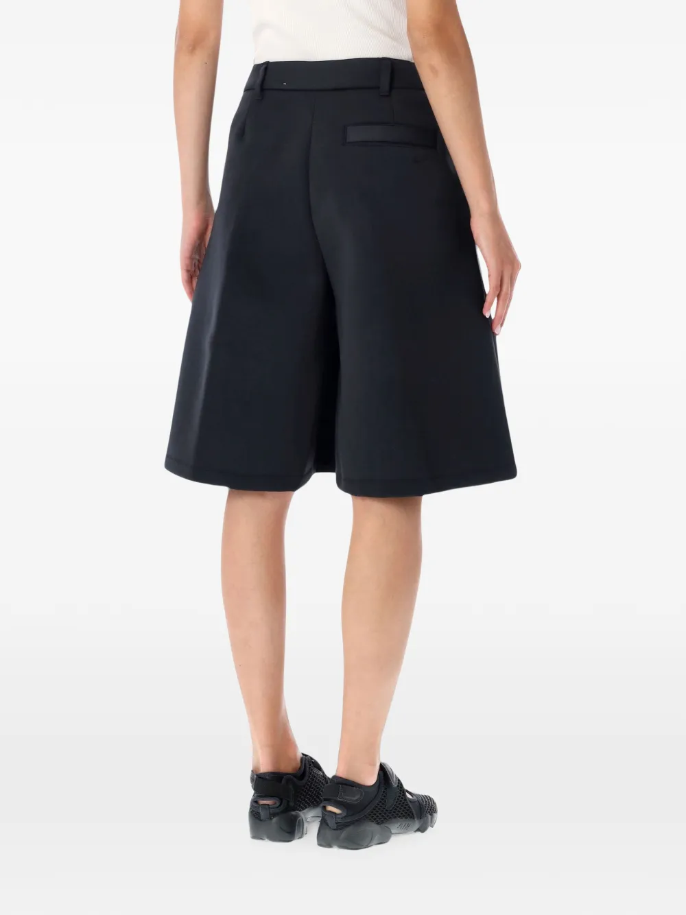 Nike pleated wide-leg shorts Zwart
