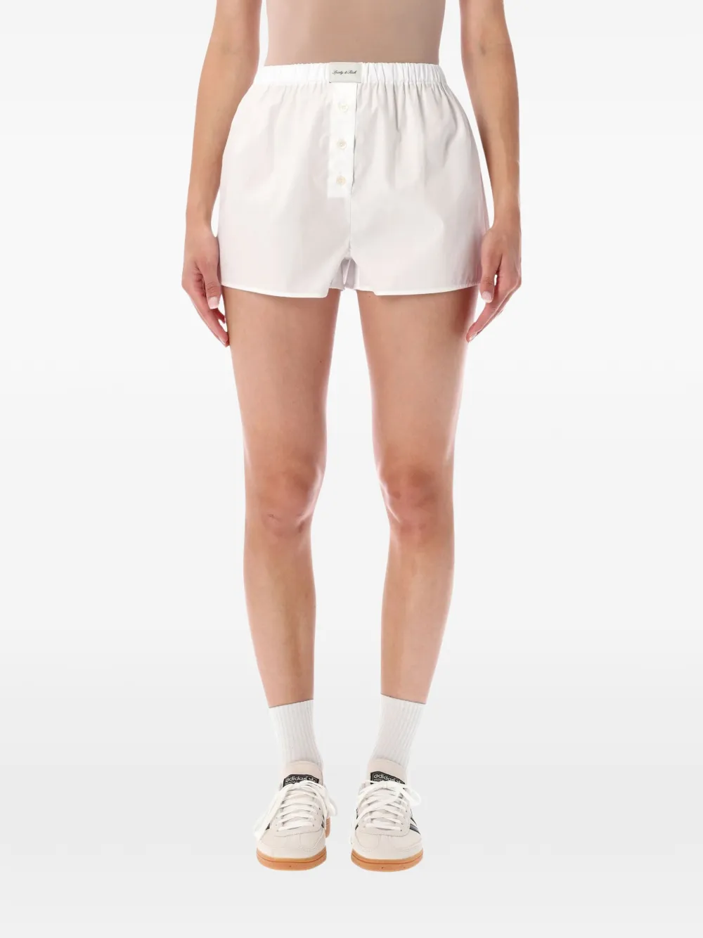 Sporty & Rich logo-patch mini shorts - Bianco