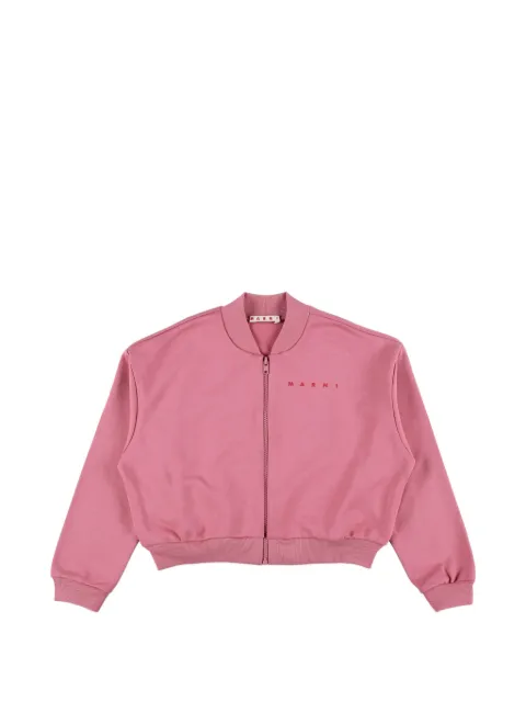 Marni Kids logo-print bomber jacket