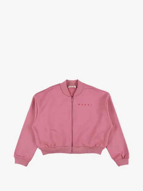 Marni Kids logo-print bomber jacket