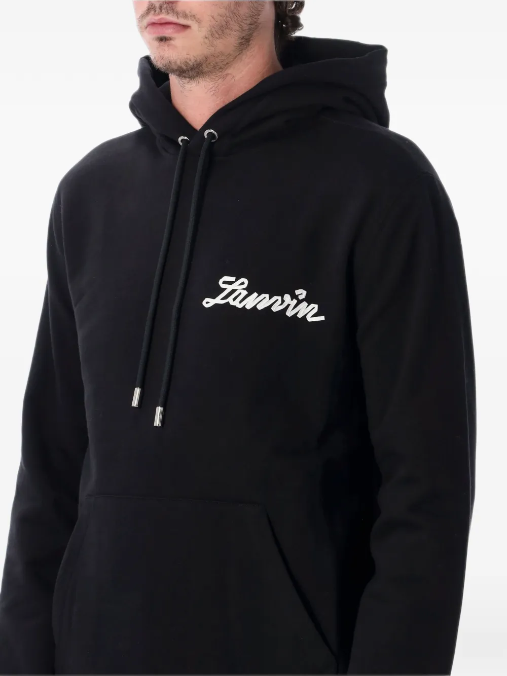 Lanvin ribbon hoodie in cotton Zwart