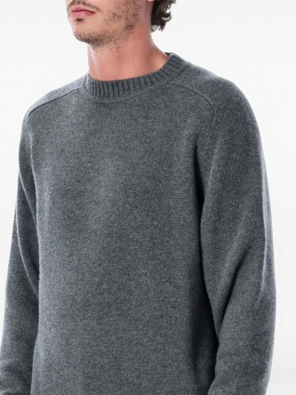 extreme cashmere Ordinary trui met geribbelde afwerking Grijs
