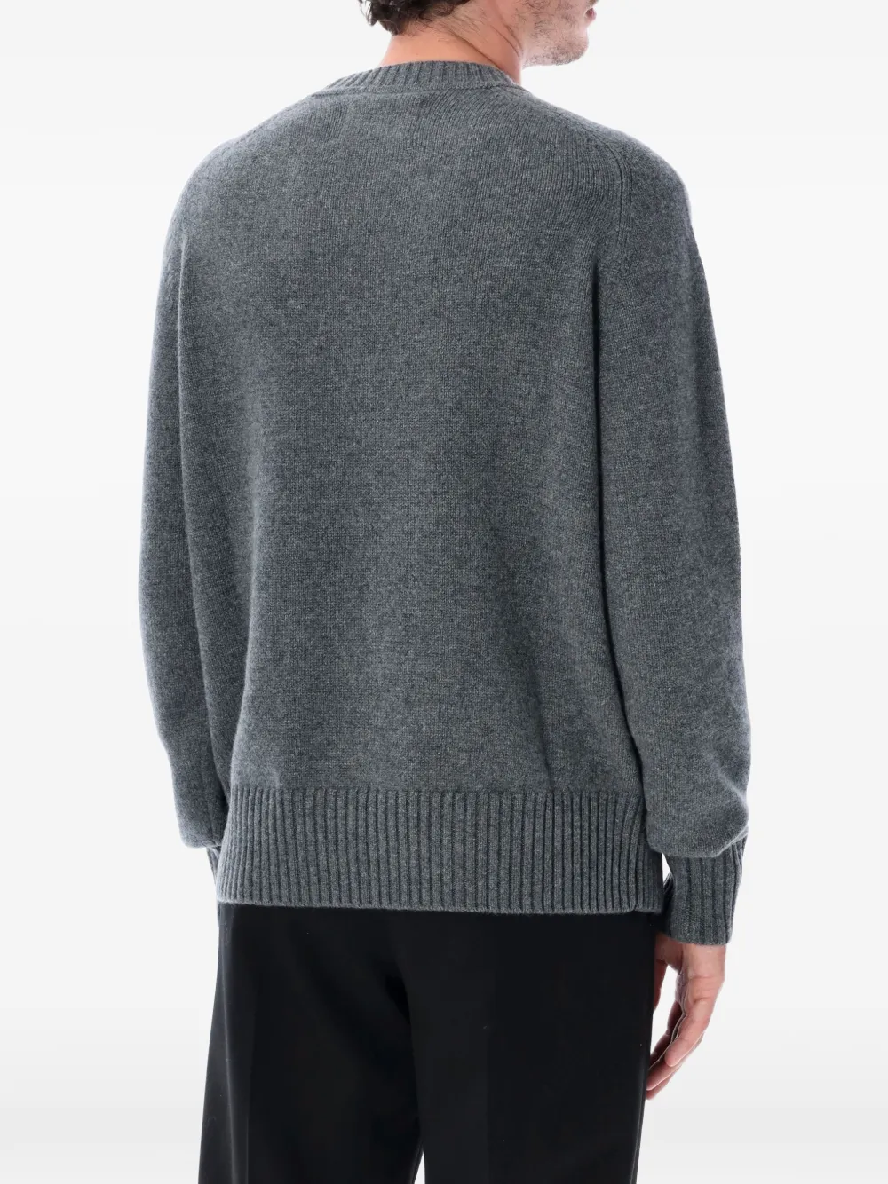 extreme cashmere Ordinary trui met geribbelde afwerking Grijs