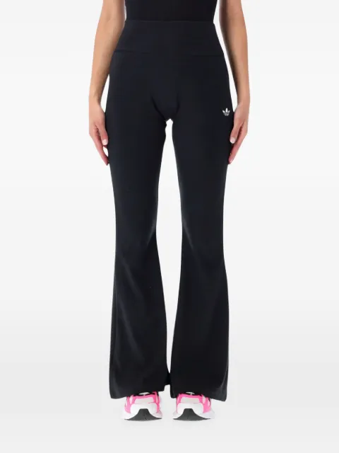adidas logo-embroidered flared trousers
