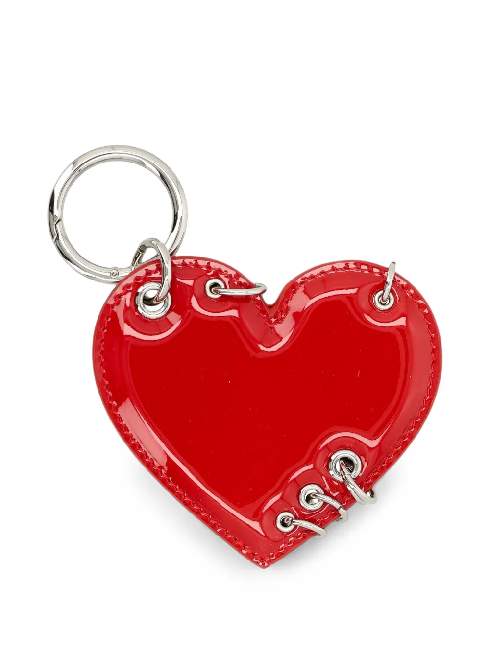 Justine Clenquet heart-motif pierced calf leather keyring · One Size