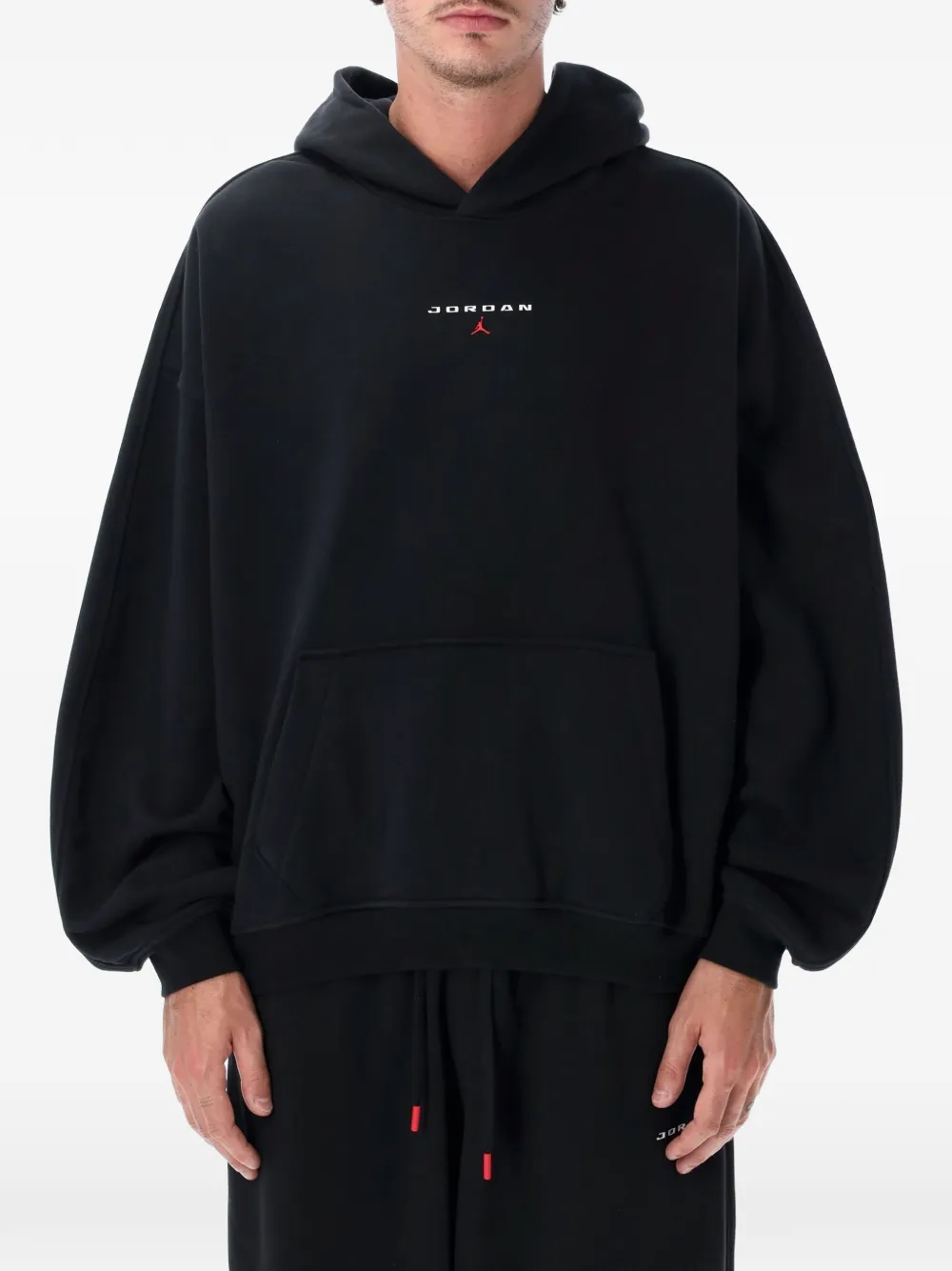 Nike Medium Studio Fleece high-waist oversized broek met omgeslagen pijpen Bruin